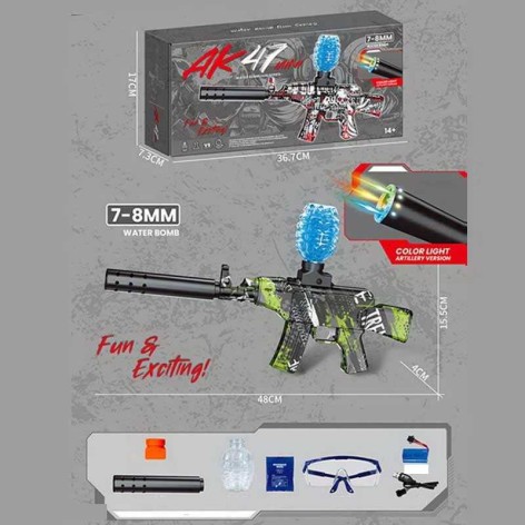 Автомат підсвічування, довжина з глушником 49см, пачка орбізів, окуляри, механічний принцип роботи, акумулятор 7.4V, в кор. /36/