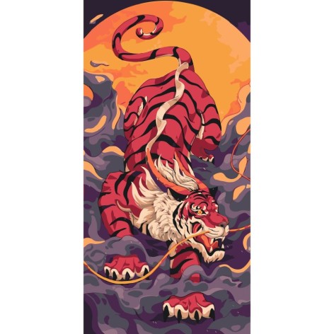 Картина за номерами Art Craft "Тигр що підкрадається" 40х80 см (11593-AC)