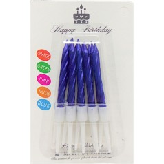 Свечи металлик синие