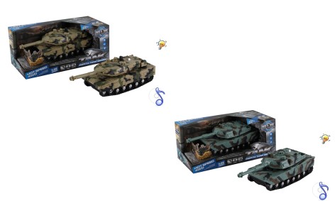 Игрушка танк инерц. 2 вида микс, свит., звук, в коробке 28*14*12см, р-р игрушки – 18*8.5*7.5см /48/