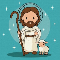 Картина за номерами "Милий Ісус", 25х25 см