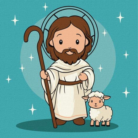 Картина за номерами "Милий Ісус", 25х25 см