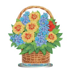 Набір для творчості алмазна мозаїка Квіти в кошику Strateg на підставці розміром 30х30 см кр (BJP10)