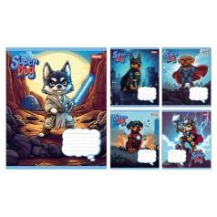 А5/12 лін. 1B Super Dog, тетрадь ученическая школьная, цена за 25 шт. //