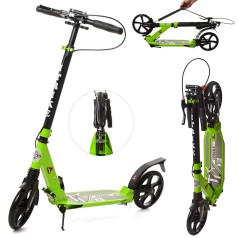 Самокат двоколісний для дітей та дорослих, ПУ колеса 200мм, підніжка SR2-018-9-GR