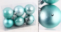 УЦЕНКА 50% Новорічні прикраси 6 штук, кульки, D = 6 см, в слюді  