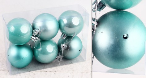 УЦЕНКА 50% Новорічні прикраси 6 штук, кульки, D = 6 см, в слюді  