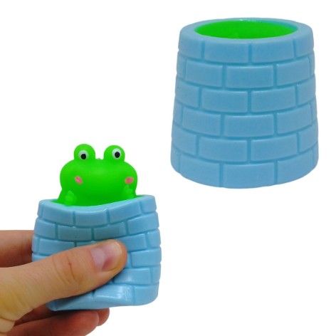 Лягушка антистресс, выпрыгивающая голубая