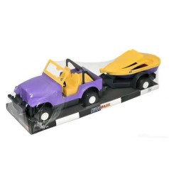 Джип игрушечный с лодкой, фиолетовый