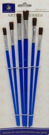 Набір пензликів-синтетика 6 шт.-плоскі №1-6 (20*12)