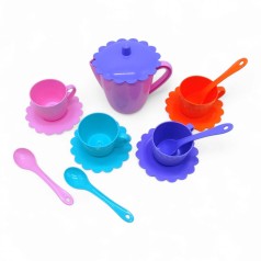 Набор посуды Ромашка, 15 элементов (розовый)