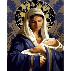 Набор для росписи по номерам Мария с маленьким Иисусом Strateg размером 40х50 см (GS903)