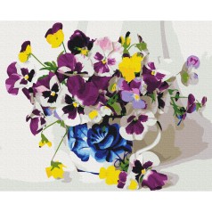 Картина за номерами: Фіалки
