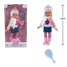 Лялька висота 32 см, гребінець для волосся, у кор. 