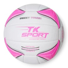 Мяч волейбольный TK Sport, мягкий PVC, 280 грамм, резиновый баллон (РОЗОВЫЙ)