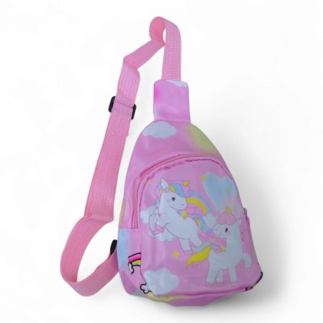 Сумочка-рюкзак 22 см Единорог розовый