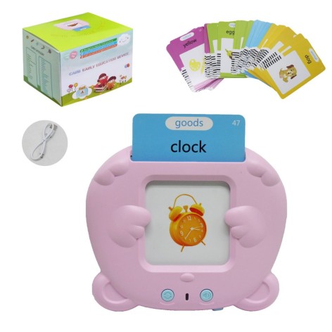 Карманный алфавит Монтессори Мишка, 255 карточек, розовый