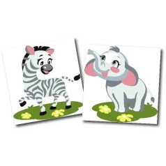 Картини за номерами (набір 2шт) 15*15см Сафарі