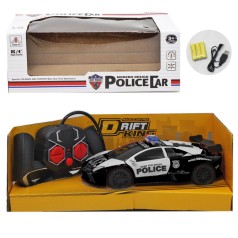 Машинка поліцейська на радіокеруванні, чорно-біла
