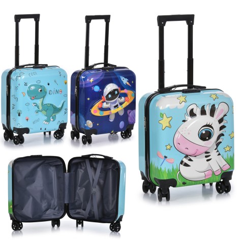 Валіза в45-37-23см, на колесах (поворотні, 5,5см), застібка-блискавка, кодовий замок, ручка-2положення, пластик, 3 види, п/е 