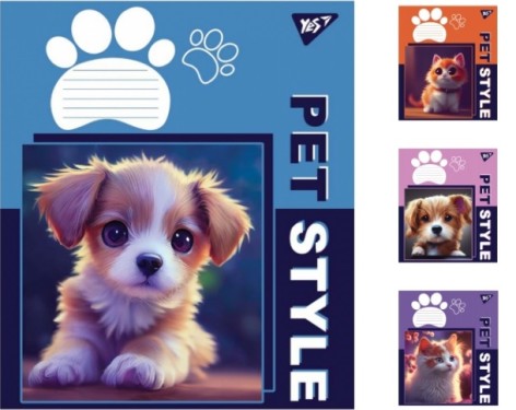 Тетрадь А5/12 кл. YES Pet style, тетрадь учащихся. 25 шт. в уп. //