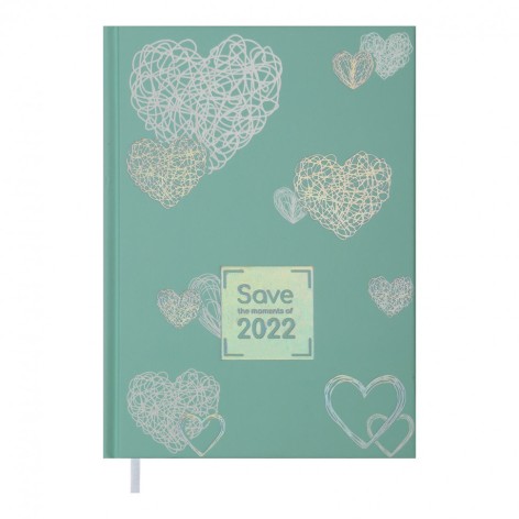 Дневник датированный 2022 SAVE, A5, бирюзовый