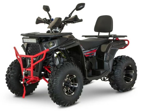Квадроцикл AFB200L-2-3 (1шт) бензиновий 180 см?, 2-місний, авт. F/N/R, 10? литі колеса, пер. та задні гідр.диск.гальма,спинка,до 100 кг, чор-черв