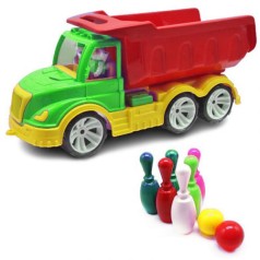 Дитячий набір Самоскид + боулінг зелена з червоним