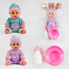 Пупс 2 види, п'є з пляшечки, музичний чіп, аксесуари, у п/е 