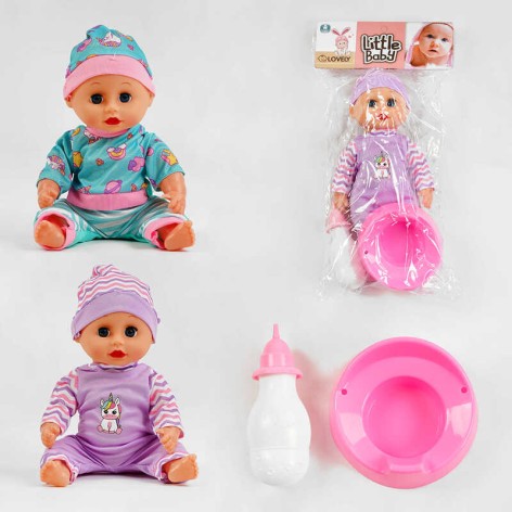 Пупс 2 види, п'є з пляшечки, музичний чіп, аксесуари, у п/е 