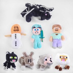 Мягкая игрушка "Блоковый мир", МИКС ВИДОВ, 8 видов, с присоск, 20см /450/