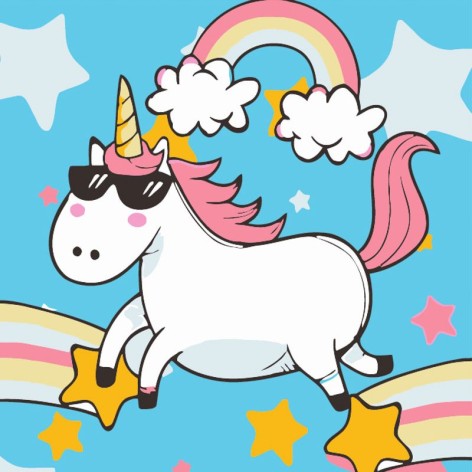 Набор для росписи по номерам Звездный единорог размером 20х20 см (HH5450)