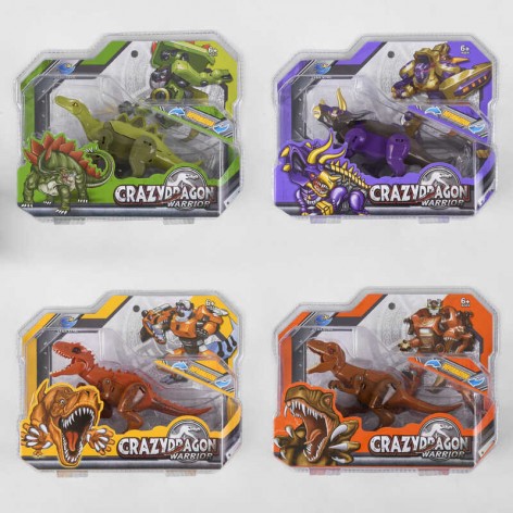 Динозавр игрушечный 4 вида, в коробке