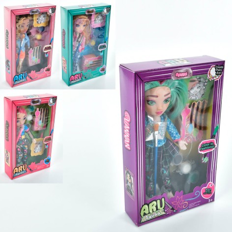 Кукла 22см, шарнирная, краски, 4 вида, в кор-ке, 15,5-25,5-5см 