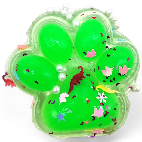 Лапка-антистрес велика, 11 см, таба, кислотна зелена