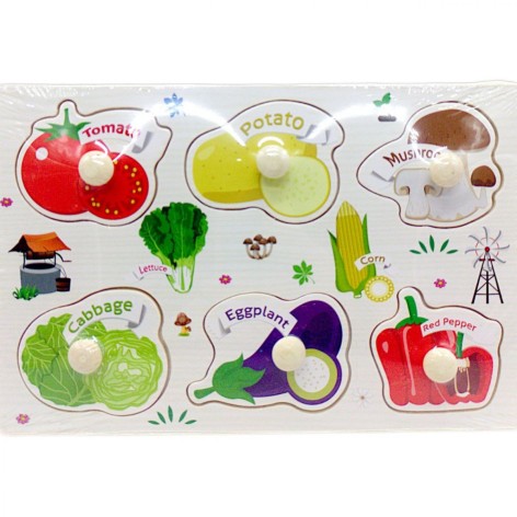 Дерев'яний вкладиш "Овочі", 15х22,5 см