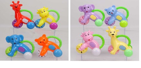 Погремушка в ручку 2 вида микс, 2 единицы набор, п/е 21*16см 