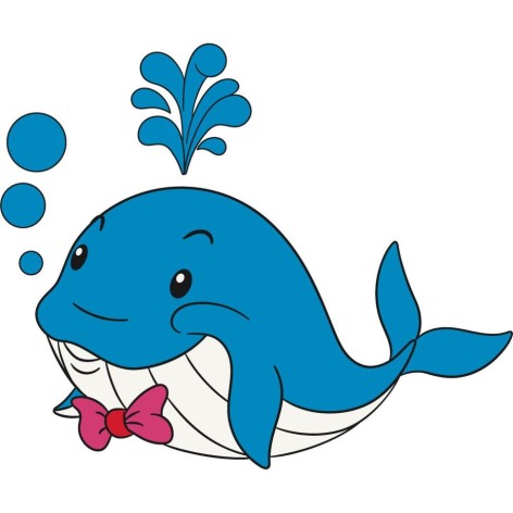 Дитяча розмальовка. Розпис по полотну "Веселий кит" (25х30 см)