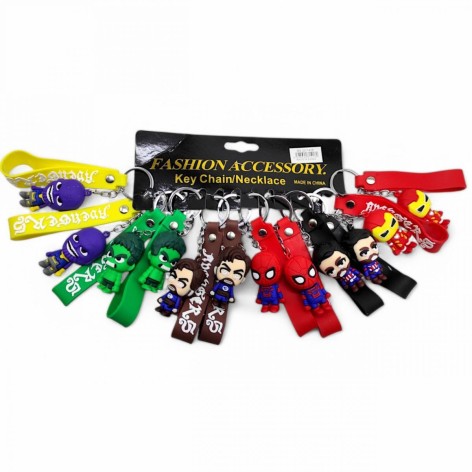 Брелоки гумові "Супергерої" 5,5 см (без кріплення), 12 штук