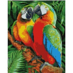Набір для творчості алмазна картина Яскраві папуги Strateg розміром 30х40 см (KB126)