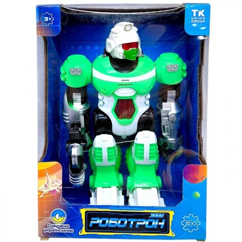 Робот "Роботрон" (укр), ходить, світло, звук, в коробці (ЗЕЛЕНИЙ)