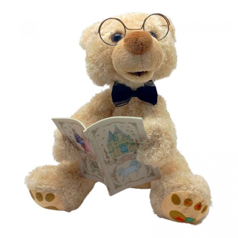 Мягкая игрушка Wtoys "Мишка сказочник" бежевый с 15 сказками и скороговорками (31515)