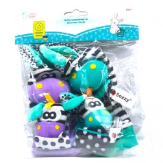 Набір шкарпетки з іграшками для немовлят та браслети Mega Zayka бузково-бірюзовий