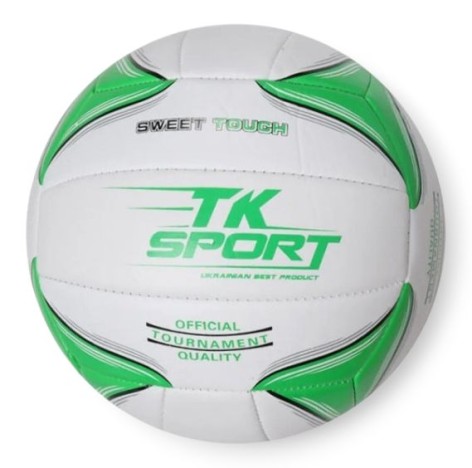 Мяч волейбольный TK Sport, мягкий PVC, 280 грамм, резиновый баллон (ЗЕЛЕНЫЙ)