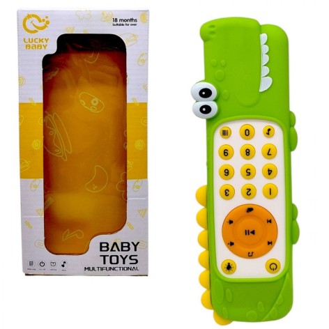 Пульт підсвічування (мелодії, звуки погоди та тварин, цифри, слова, озвучення англійською мовою, регулювання гучності, гумовий чохол) КРОКОДИЛ