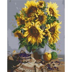 Картина за номерами: Натюрморт з букетом соняшників 40*50 BS51955