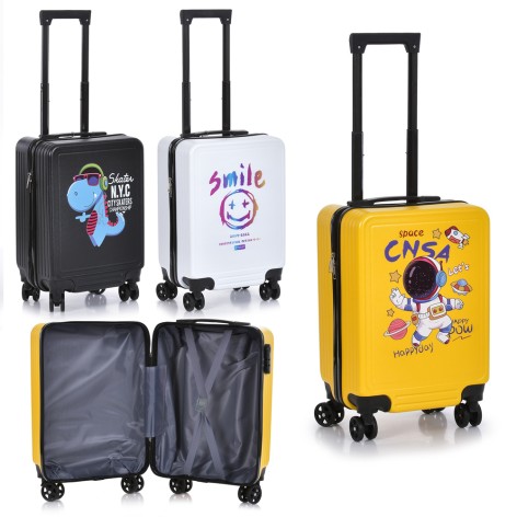 Валіза в50-32-21см, на колесах (поворотні, 5,5см), застібка-блискавка, кодовий замок, ручка-2положення, пластик, 3 види, п/е 