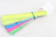УЦЕНКА 30% Линейка пластиковая прозрачная 20см, mix4, цена за 12 шт. //