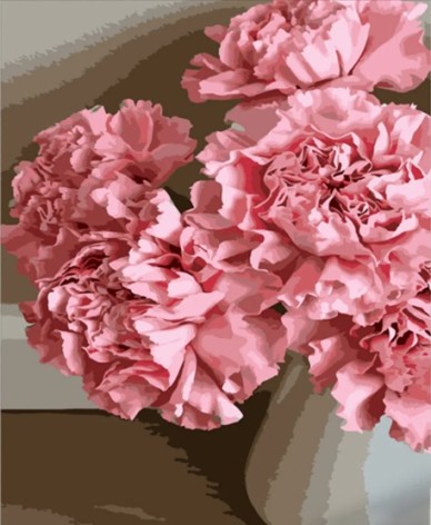 Набір для розпису по номерах Гвоздики у вазі Strateg розміром 40х50 см (HH024)