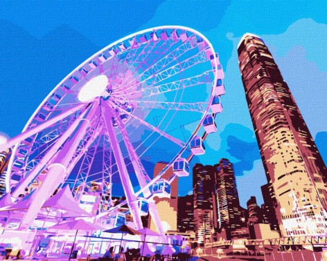 Картина за номерами "Нічний Гонконг" 40х50 см